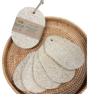 COMBO 5 MIẾNG RỬA BÁT OVAL Xơ mướp tự nhiên KB Ecolife tạo bọt mịn rửa sạch chén bát ko hóa chất