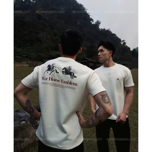 Áo Thun Cleanfit Emble War Horse – Cổ Tròn Unisex Vải Chống Nhăn Cao Cấp In PET Sắc Nét