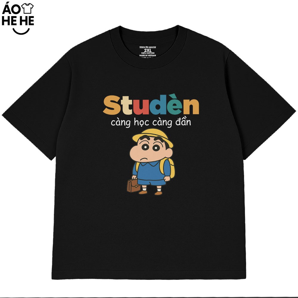 Áo In Chữ Hài Hước Student Càng Học Càng Đần Câu Nói Text Vui Nhộn Form Rộng Cotton 230gsm In Theo Yêu Cầu