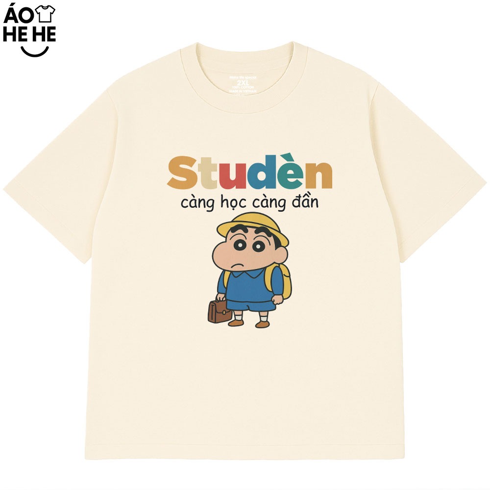Áo In Chữ Hài Hước Student Càng Học Càng Đần Câu Nói Text Vui Nhộn Form Rộng Cotton 230gsm In Theo Yêu Cầu