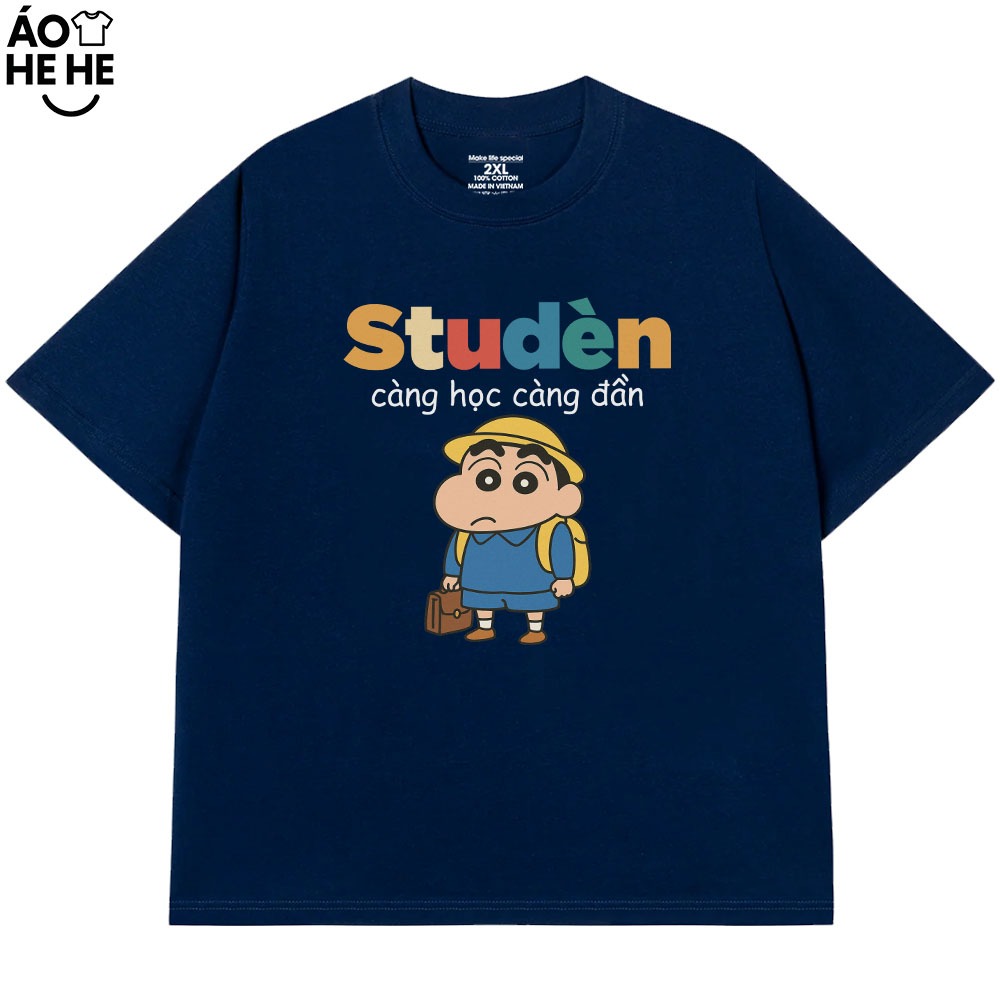 Áo In Chữ Hài Hước Student Càng Học Càng Đần Câu Nói Text Vui Nhộn Form Rộng Cotton 230gsm In Theo Yêu Cầu