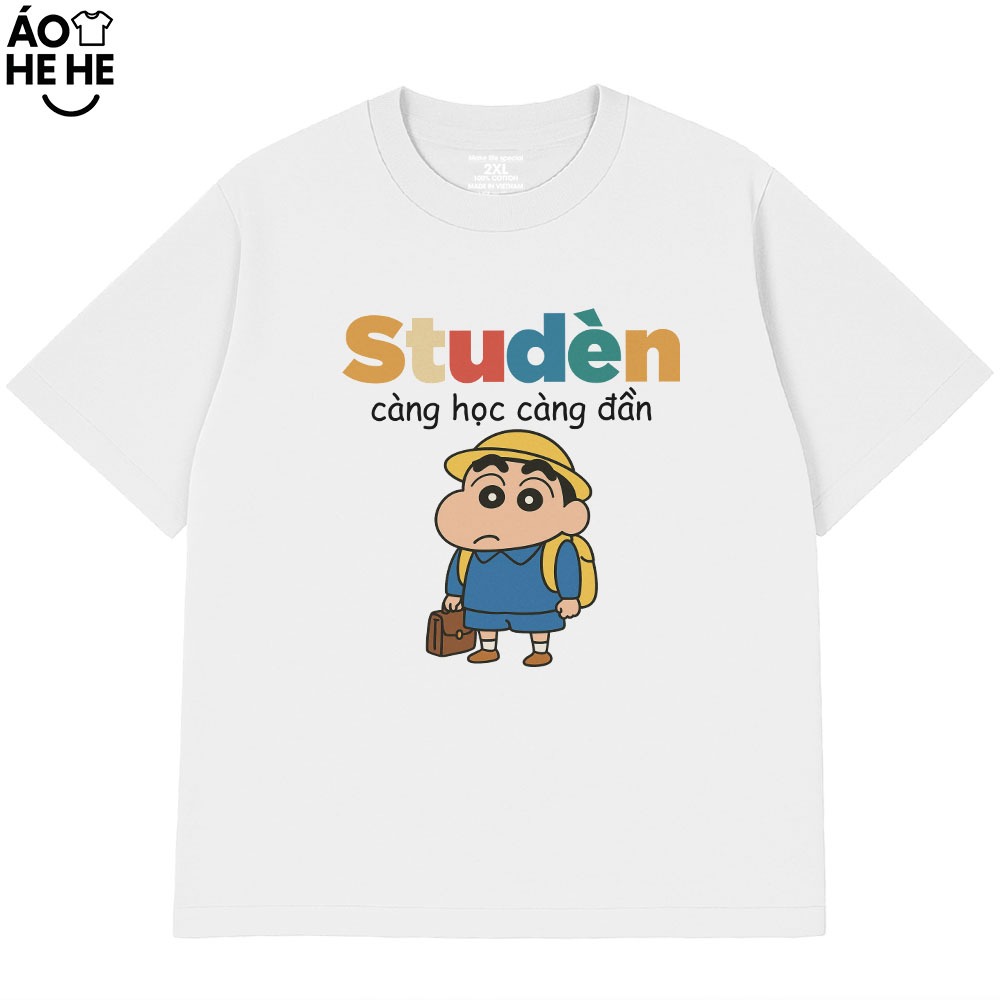 Áo In Chữ Hài Hước Student Càng Học Càng Đần Câu Nói Text Vui Nhộn Form Rộng Cotton 230gsm In Theo Yêu Cầu
