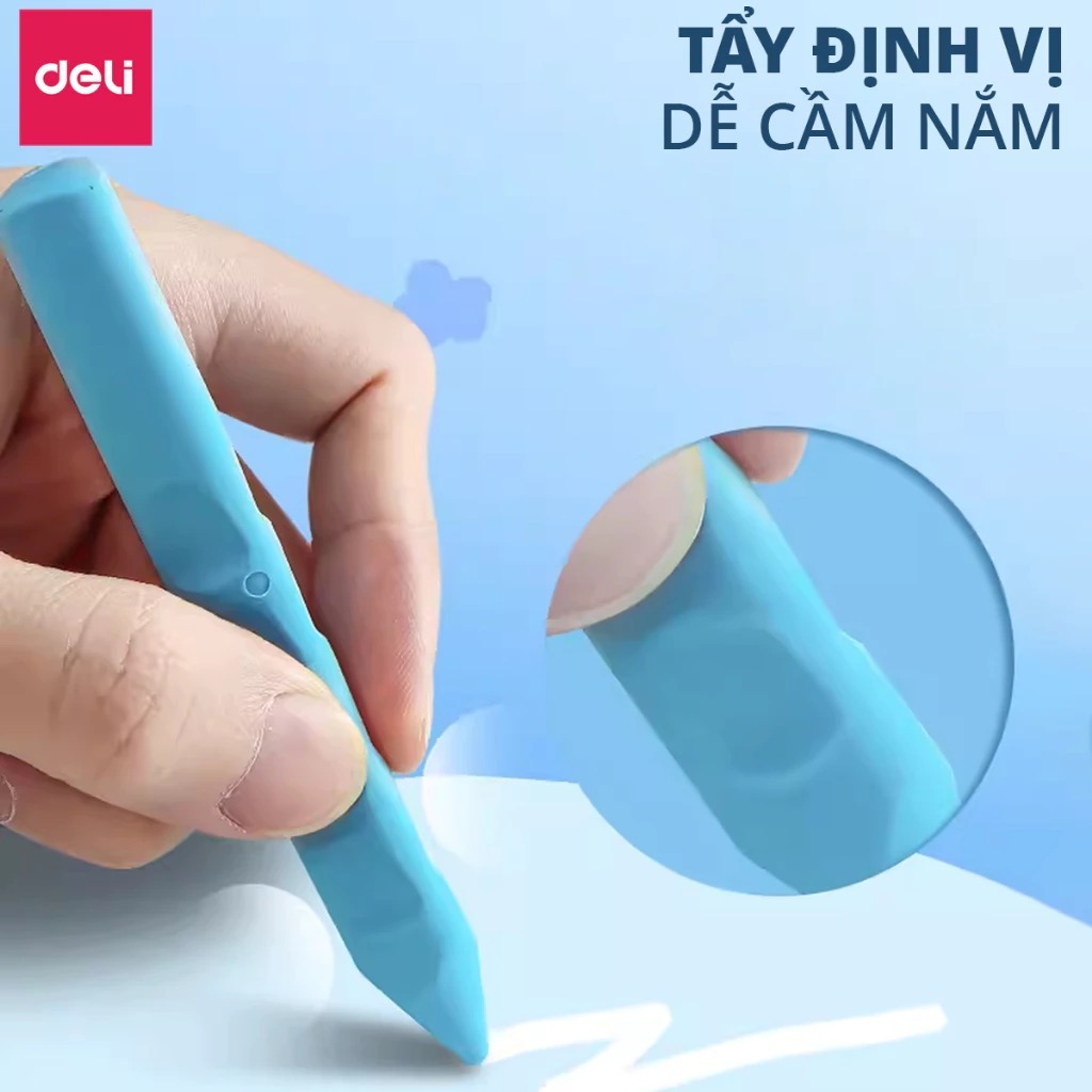 [Deli] Gôm Tẩy Định Vị Tẩy Sạch Không Vụn, Không Rách Giấy, Phù Hợp Học Sinh & Vẽ Tranh