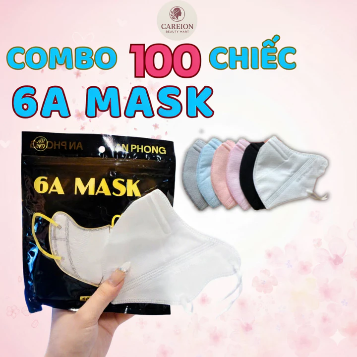 Khẩu Trang Careion Combo 300 Cái Khẩu Trang 6A Mask Khẩu Trang Careion 3 Lớp Dày Dặn Lọc Bụi Mịn Khẩu Trang Y Tế