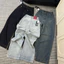 YURI JEANS - Quần Jeans Nữ Ống Suông Túi Xéo Phối Nắp Túi Đồng Hồ Màu Xanh Đậm & Xanh Nhạt Chất Liệu Jean Mềm Mại (MÃ18)