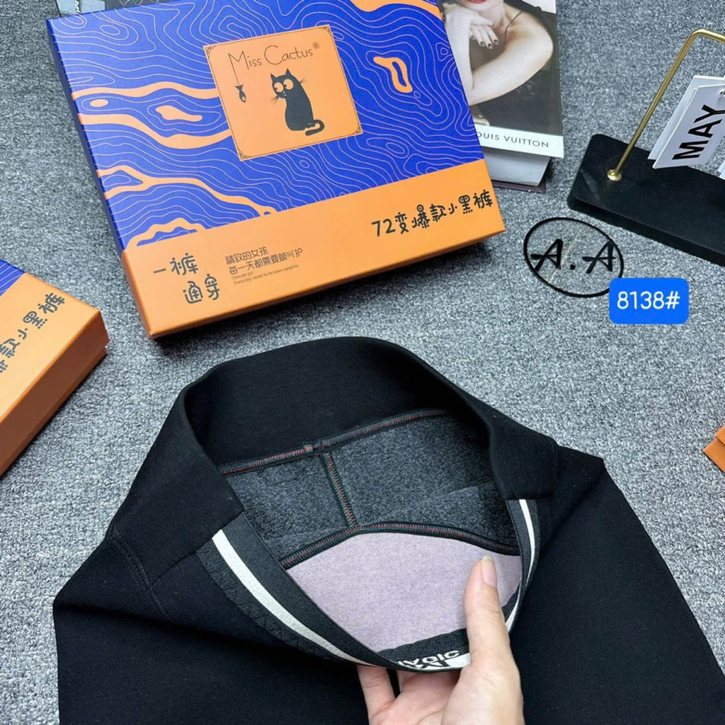 Quần Legging Mèo Lót Nỉ Mã 8138# .Vải Mịn