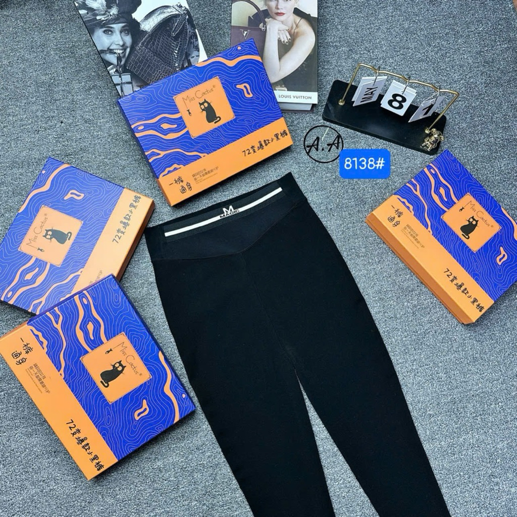 Quần Legging Mèo Lót Nỉ Mã 8138# .Vải Mịn