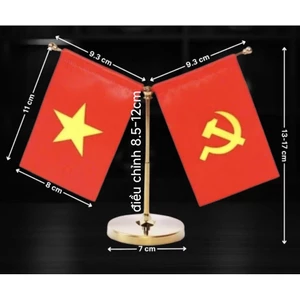 Cờ Để Bàn Chữ Y mạ Vàng treo cờ Tổ Quốc cờ Đảng trang trí Taplo Ô tô