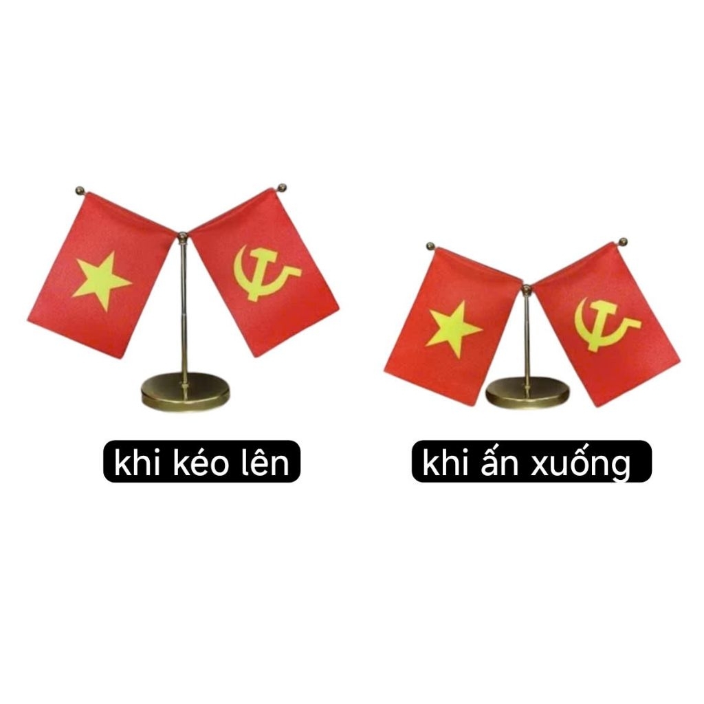 [Trụ Y nhỏ] Cờ Để Bàn Chữ Y mạ Vàng treo cờ Tổ Quốc cờ Đảng trang trí Taplo Ô tô