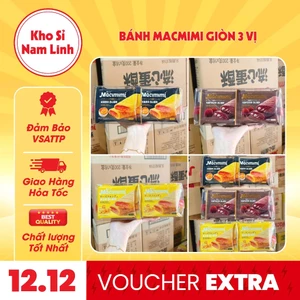 Bánh MacMiMi 2 Vị Hót Thơm Ngon Phomai - Trứng Muối 1 Hộp 12 Bánh