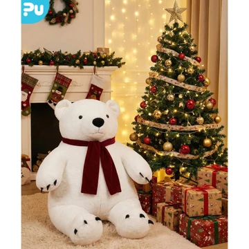 Gấu Bông Gấu Bắc Cực Gấu Tuyết Size Khổng Lồ, Gấu Bông Trang Trí Noel Dịp Giáng Sinh Hot Trend Cao Cấp Gấu Bông Pupi
