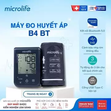 Máy Đo Huyết Áp Điện Tử Bắp Tay Microlife B4 BLUETOOTH (BT) Kết Nối BlueTooth
