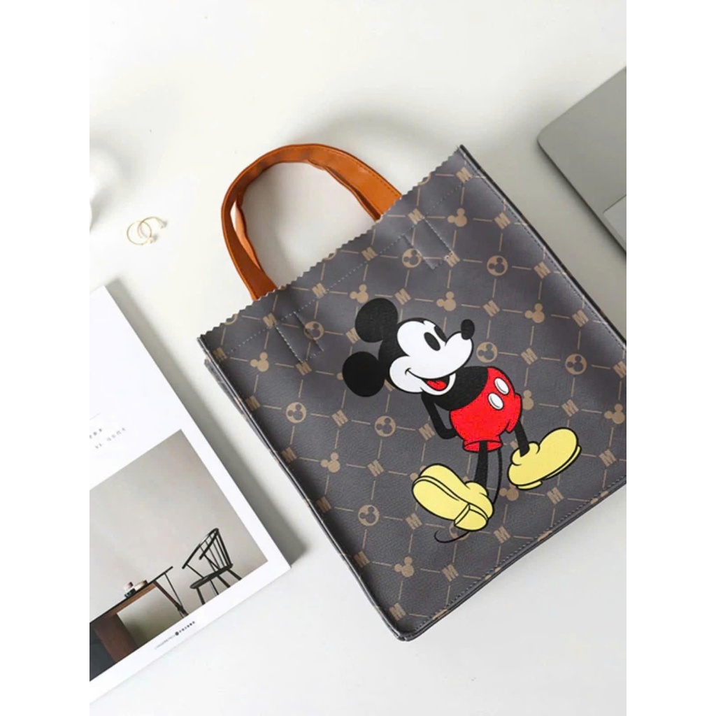 Túi Da In Hình Dễ Thương Hoạt Hình Disney Túi Da Micky Chống Thấm Nước Dễ Thương Gói Mua Sắm A978
