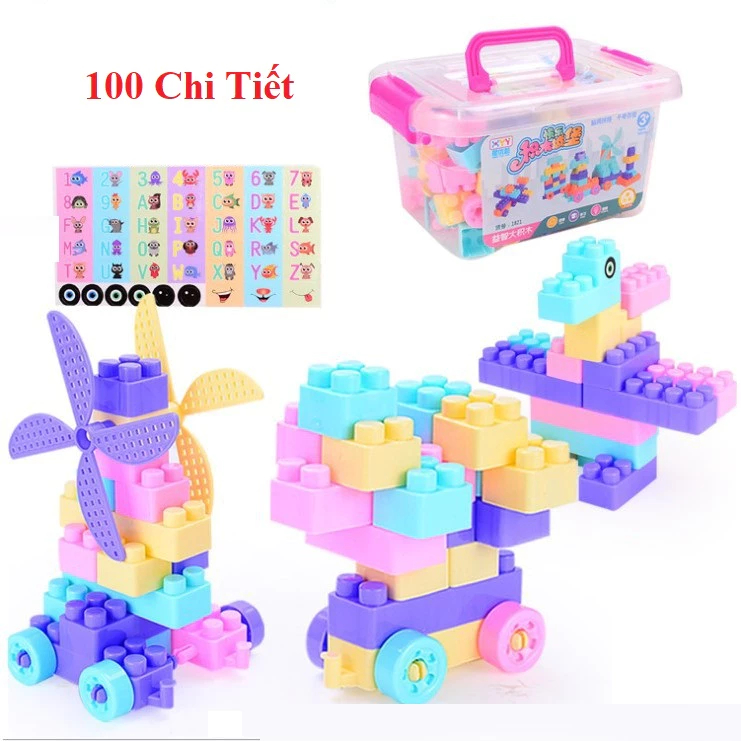 Đồ Chơi Xếp Hình Lắp Ghép Cho Bé 100 Chi Tiết, Giúp Bé Phát Triển Tư Duy Sáng Tạo