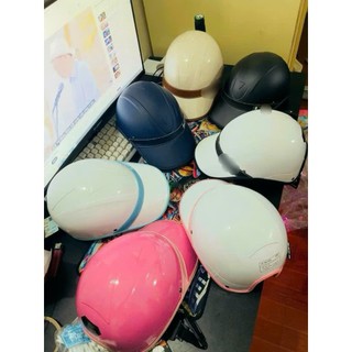 Mũ bảo hiểm Lưỡi Trai Đai Da Đen nhám cho nam nữ,nón bảo hiểm thời trang nửa đầu có khoét sau buộc tóc cho nữ