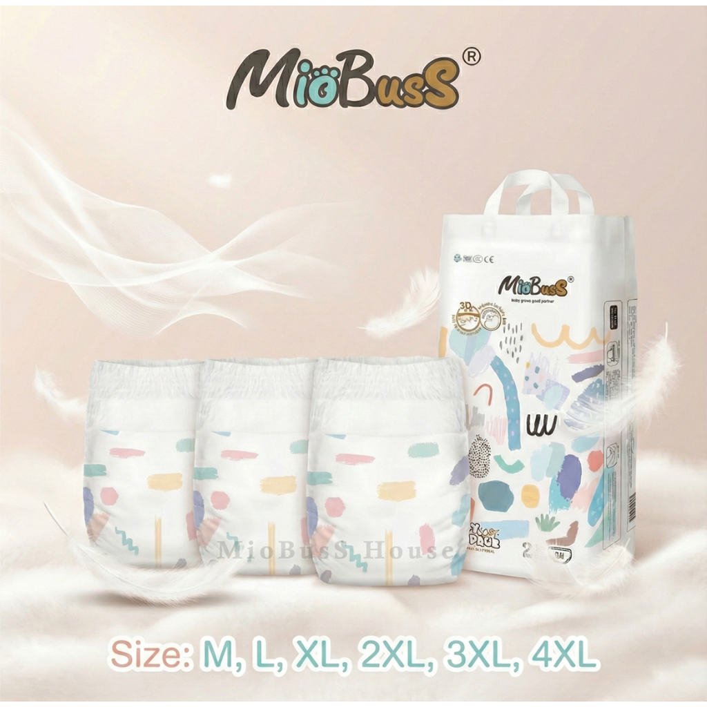 [100 miếng] MioBusS Tã bỉm quần trẻ em Size M/L/XL/2XL/3XL/4XL – Siêu mềm, thấm hút nhanh