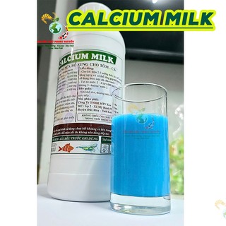 Khoáng sữa bổ sung cho ăn cho tôm cá ốc lươn Calcium Milk 1 lít khoáng ngừa bệnh thiếu khoáng cong thân đục cơ mòn vỏ..