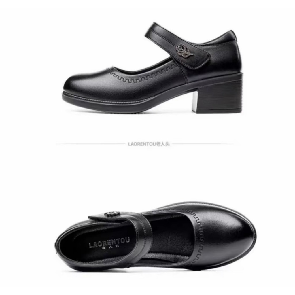 Giày Búp Bê Nữ Da Thật Cao 5cm – Mũi Tròn, Thoáng Khí, Êm Chân