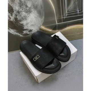 {KHÂU XUYÊN ĐẾ] Dép lê quai ngang Da Gắn Mác-Đế Cao 3cm- 2 Lớp Chống trơn Trượt,Quai Da Sít Nhập Khẩu. Dép Xu Hướng 2026