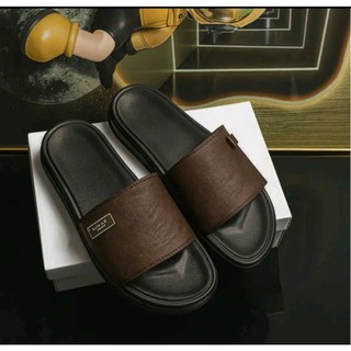 {KHÂU XUYÊN ĐẾ] Dép lê quai ngang Da Gắn Mác-Đế Cao 3cm- 2 Lớp Chống trơn Trượt,Quai Da Sít Nhập Khẩu. Dép Xu Hướng 2026