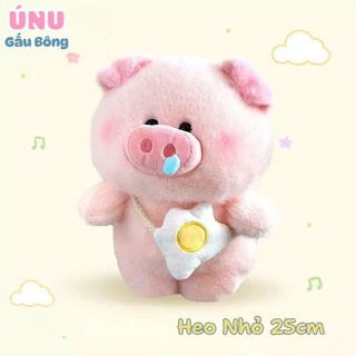 Gấu Bông Lợn Hồng Chảy Nươc Mũi Đeo Túi Trứng 25cm, Mềm Mại, Nhồi Bông Sạch, Hang Nhập Khẩu