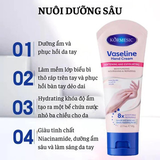 Vaseline Kem dưỡng da tay dưỡng ẩm dưỡng trắng da chống Lão Hóa 60g nuôi dưỡng khắc phục làn da khô thô ráp