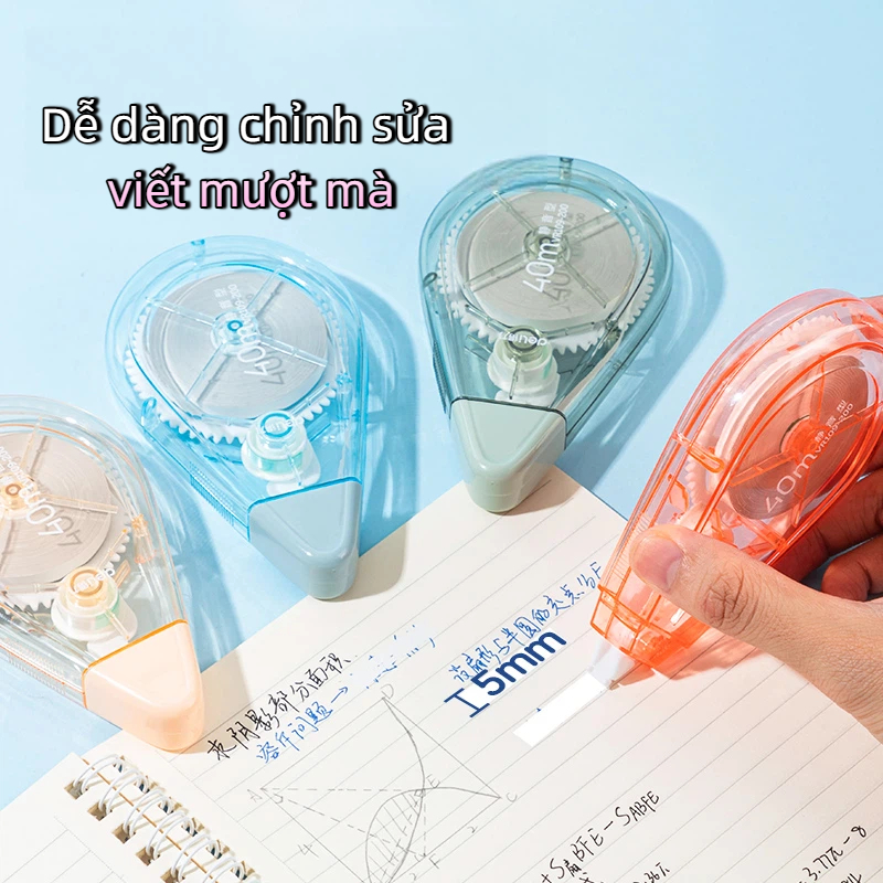 Bút Xóa Băng Deli 20m/40m – Xóa Sạch, Khô Nhanh