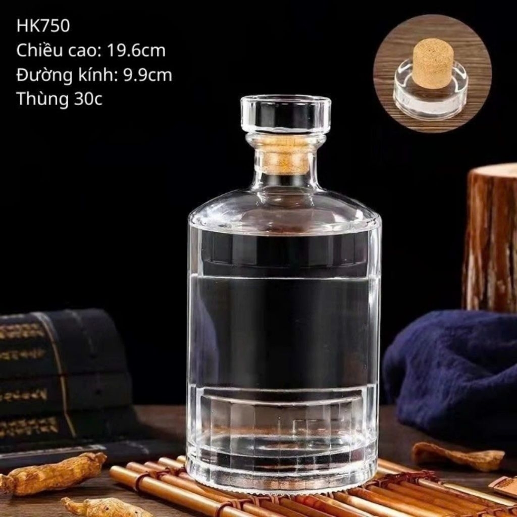 Nắp lẻ chai thủy tinh HK750ml