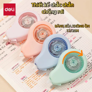 Bút Xóa Băng Deli 20M Pastel Chống Rơi Dung Lượng Lớn Xóa Sạch Khô Nhanh Viết Đè Ngay Mượt Không Đứt Băng Thiết Kế Đẹp