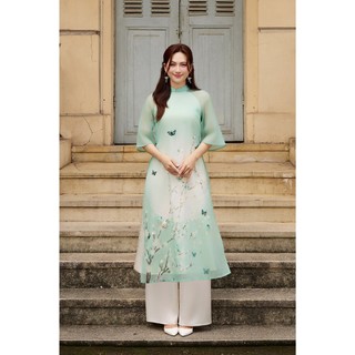 [LAMER X PHƯƠNG ANH ĐÀO] Quần Lụa Áo Dài Ống Rộng Nữ Cạp Rộng 1F LAMER L64W23Q014
