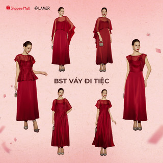 [LAMER X PHƯƠNG ANH ĐÀO] Đầm Lụa Hai Dây Mặc Cùng Áo Choàng Đầm Tiệc Sang Trọng LAMER S63F26Q001 (Không áo ngoài)