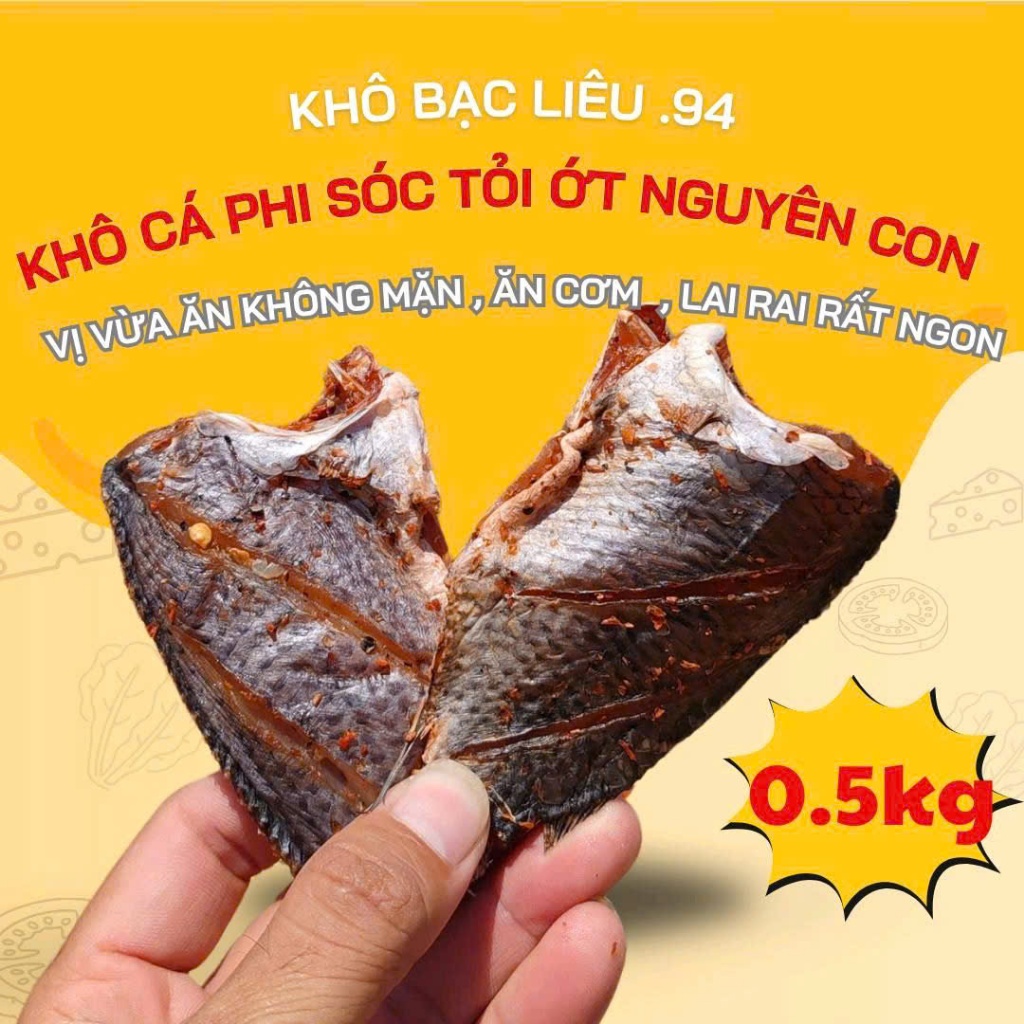KHÔ CÁ PHI VUÔNG NGUYÊN CON SÓC TỎI ỚT VỊ VỪA ĂN .gia tại xưởng