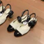 Sandal bệt búp bê dạ quai hoa hồng