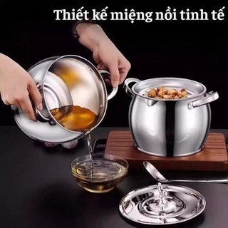Hũ Đựng Mỡ Inox Kèm Lưới Lọc Size 1L, 3L Âu Lọc Dầu Mỡ, Bình Lọc Dầu, Vừa Đựng Dầu Vừa Nấu Ăn, Tiện Lợi