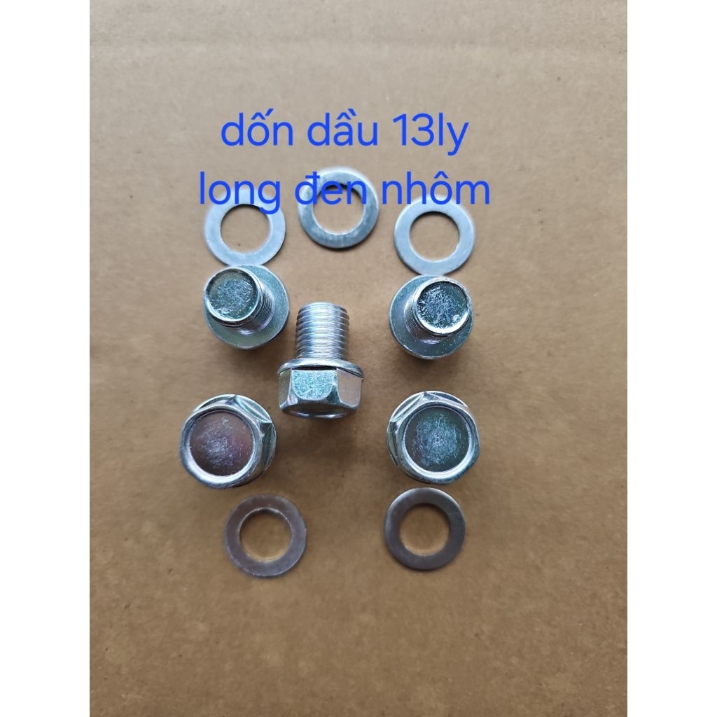ốc dốn dầu ốc xả nhớt 13ly kèm long đen nhôm phụ tùng phụ kiện cho xe máy chất lượng