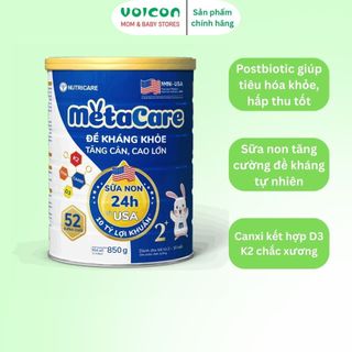 Sữa công thức Nutricare MetaCare 850g, hỗ trợ tiêu hóa khỏe, tăng đề kháng, phát triển toàn diện