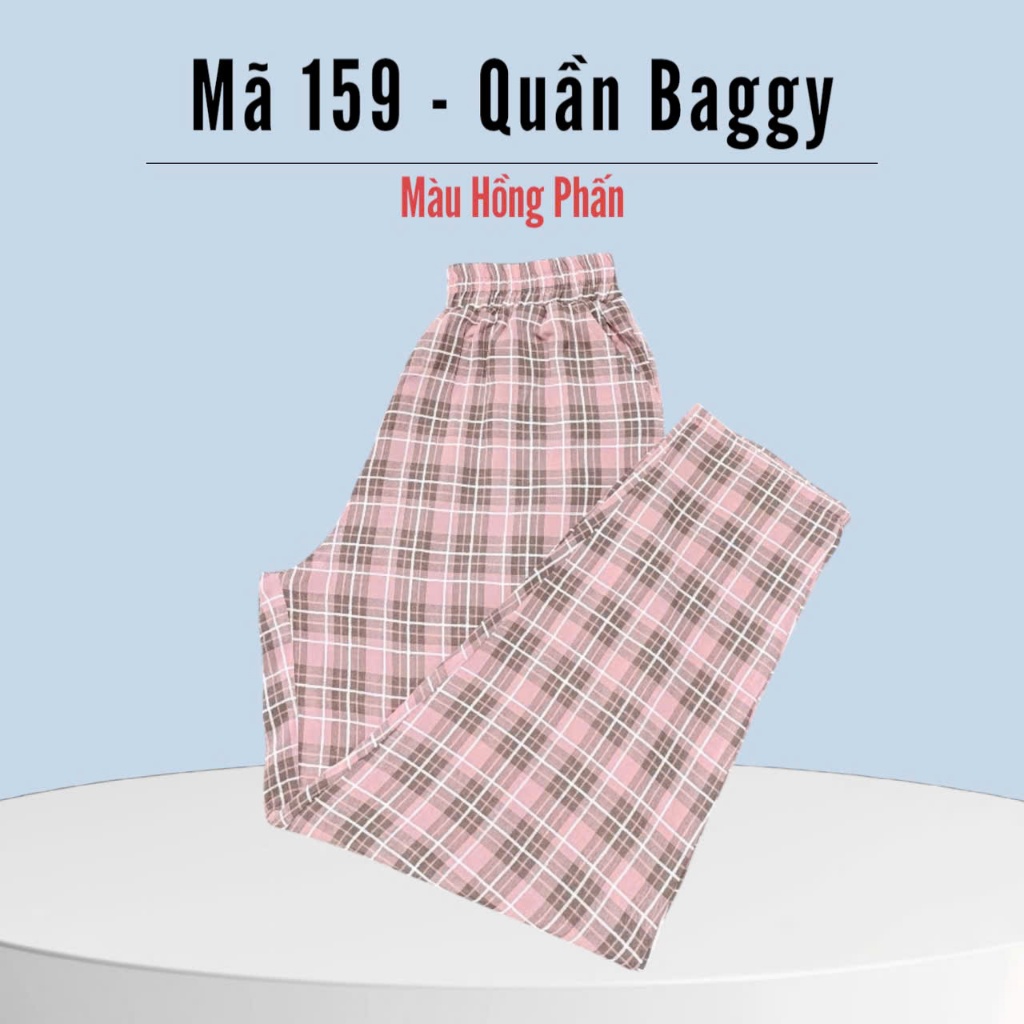 Quần Baggy ống ôm Dành cho nữ - quần Caro nhung - Ống 16cm - Dài quần 94cm - Mã T161