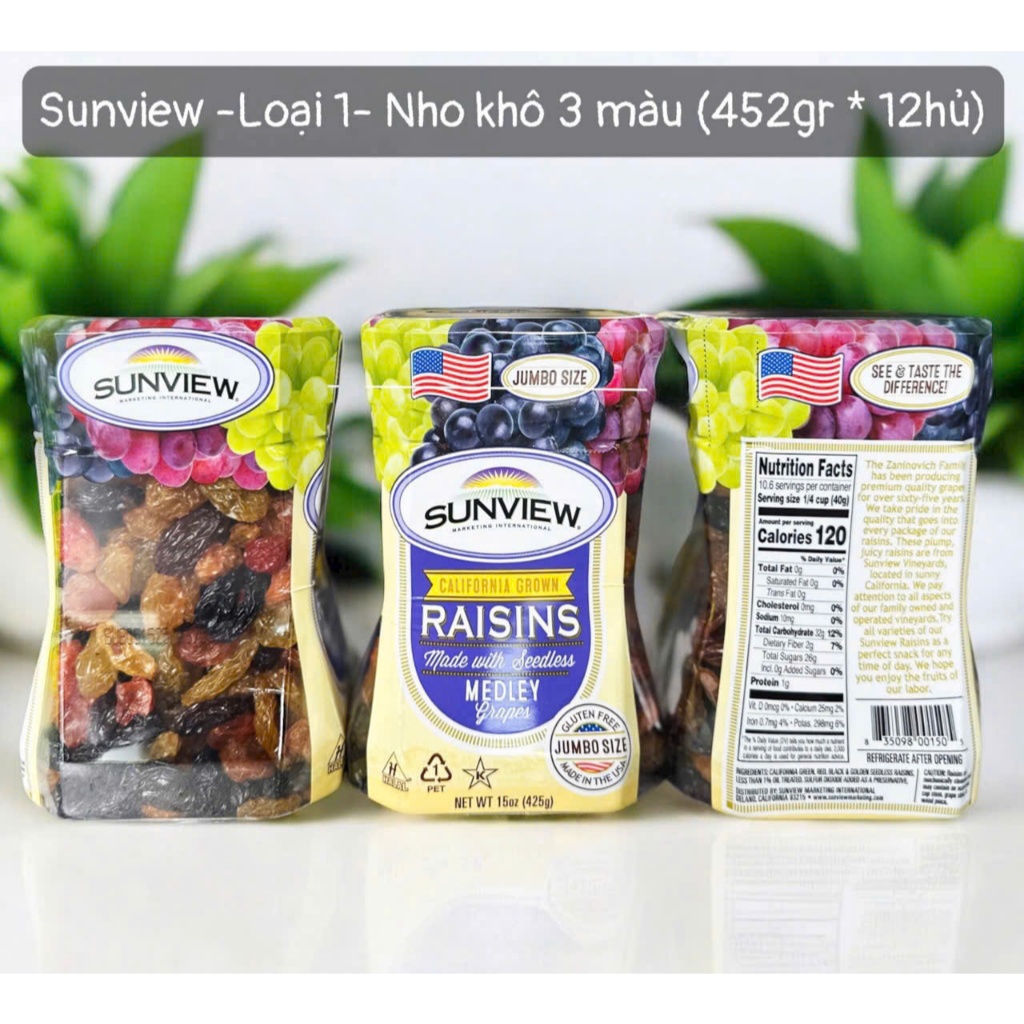 Nho Khô Cao Cấp Sunview Raisins Medley Grapes 425g của Mỹ | Shopee Việt Nam