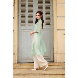 [LAMER X PHƯƠNG ANH ĐÀO] Áo Dài Cách Tân (Không Quần) Áo Dài Thanh Điệp Tơ Óng Cao Cấp 2 Lớp S61A24Q003 (không kèm quần)