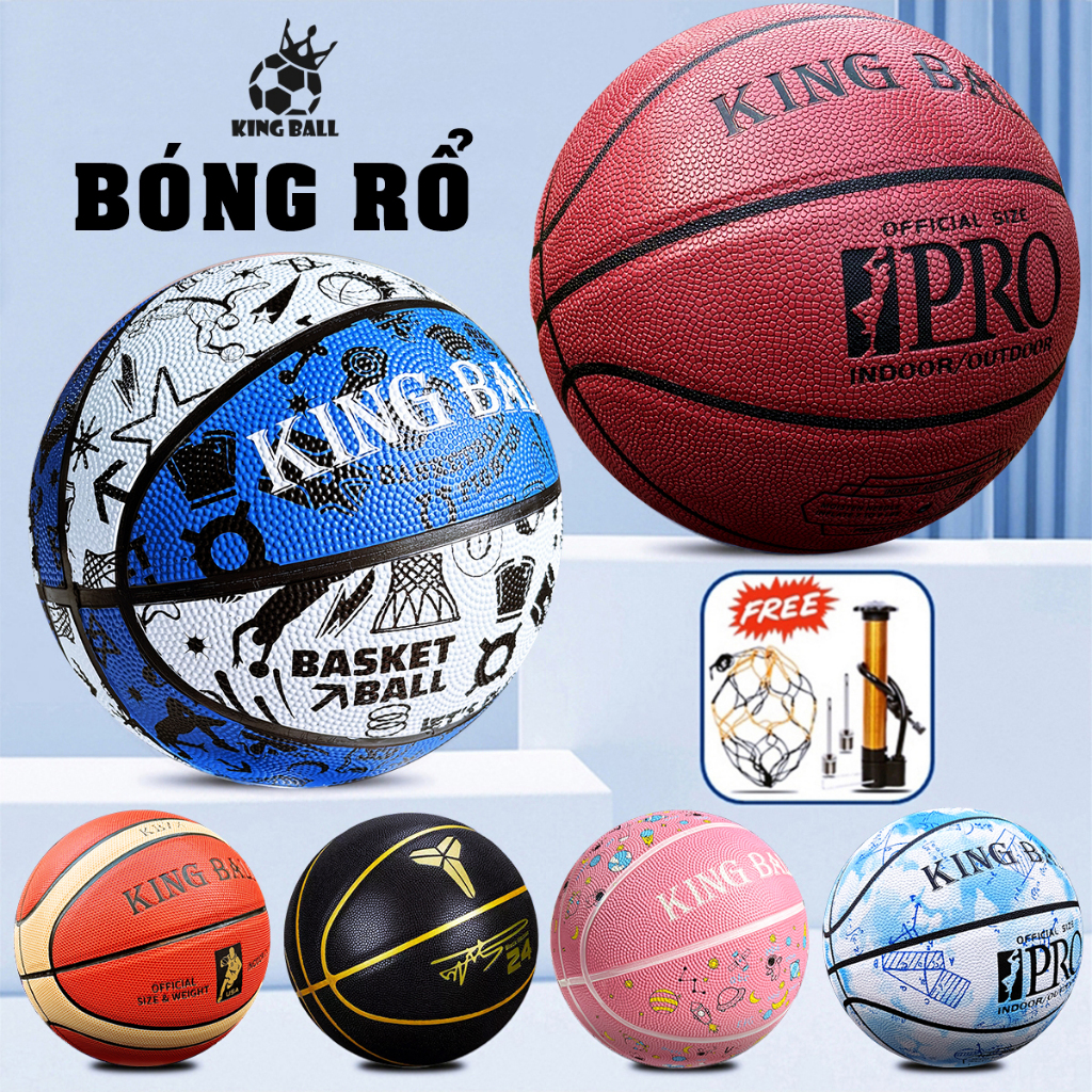 Banh Bóng Rổ Chính Hãng King Ball Size Số 5 6 7 Cho Trẻ Em Nam Nữ Học ...