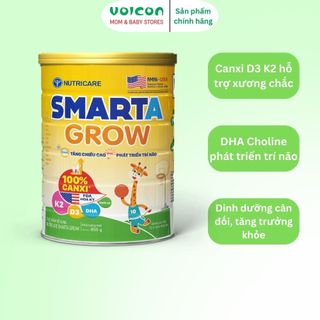 Sữa công thức Nutricare Smarta Grow, hỗ trợ phát triển hệ xương, trí não, tiêu hóa và miễn dịch