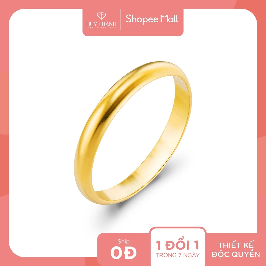 Nhẫn tiết kiệm vàng 24k 0.1 chỉ Huy Thanh Jewelry