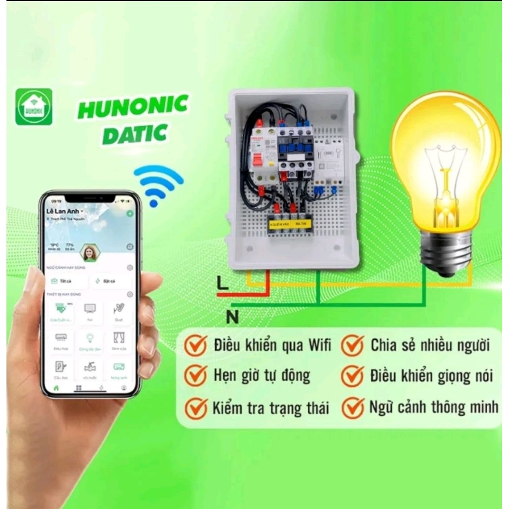 Bộ bật tắt động cơ 1 pha đến 7KW- BẬT TẮT BẰNG WIFI- HẸN GIờ ĐIỆN TỬ- BẬT TẮT BẰNG ĐIỀU KHIỂN TỪ XA