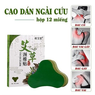 Miếng Dán Giảm Đau Cổ Vai Gáy, Hộp 12 Miếng Cao Dán Ngải Cứu Giúp Thải Độc,Giảm Đau Nhức, Mỏi Mệt, Vân Thỏ Beauty