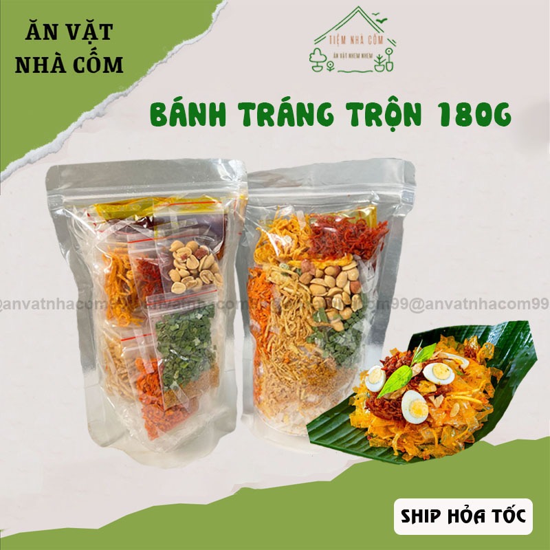 Bánh tráng trộn thập cẩm full topping, bánh tráng tự trộn kèm quất – Ăn vặt nhà Cốm