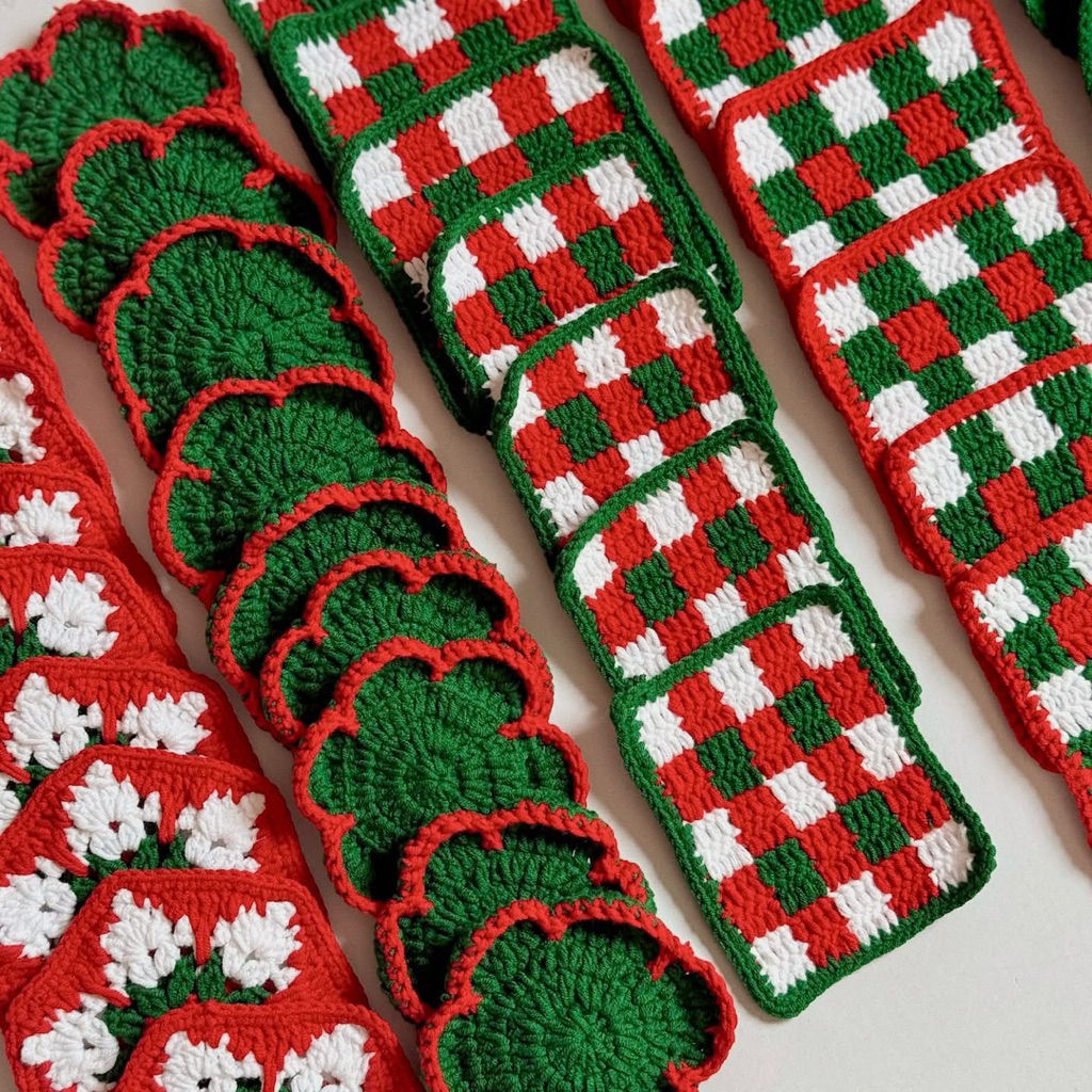 Lót Ly Len Noel Giáng Sinh Bông Tuyết Santa Tổng Hợp Dễ Thương Handmade Quà Tặng Dễ Thương Độc Đáo