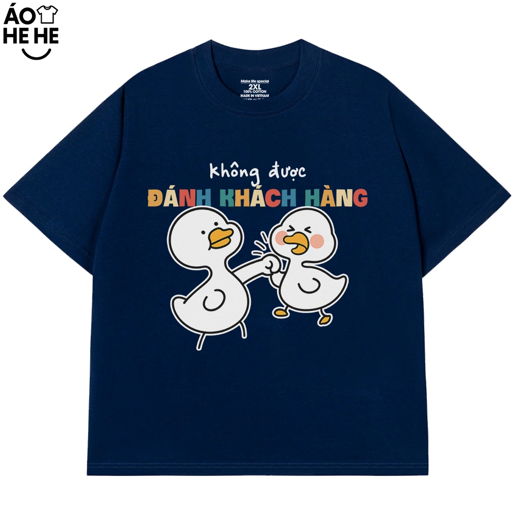 Áo Thun Hài Hước Không Được Đánh Khách Hàng Câu Nói Text Vui Nghề Nghiệp Công Việc Form Rộng Cotton 250gsm