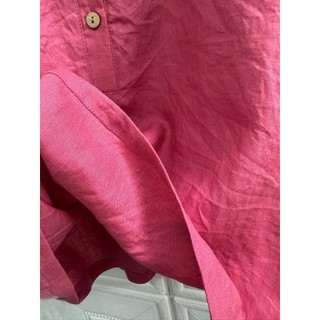 Áo kiểu nữ cổ trụ tay phồng Linen tưng washed. JUNE LINEN #A47