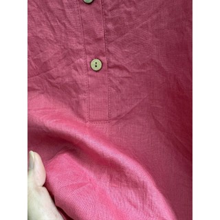 Áo kiểu nữ cổ trụ tay phồng Linen tưng washed. JUNE LINEN #A47