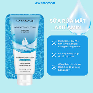 AWSOOYOR Sữa rửa mặt Amino Acid 60g làm sạch da mỗi ngày, kiểm soát dầu nhẹ nhàng, phù hợp da thường đến da dầu